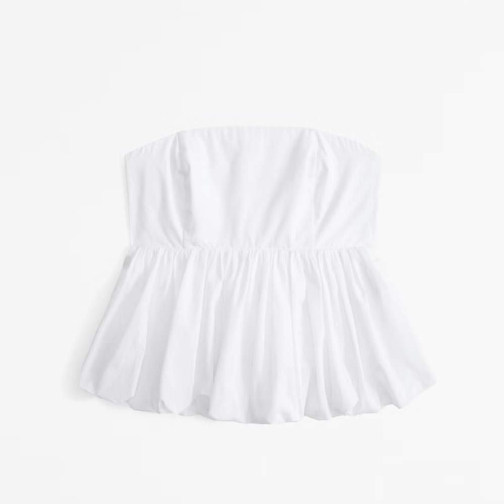 Abercrombie Strapless Poplin white cotton top